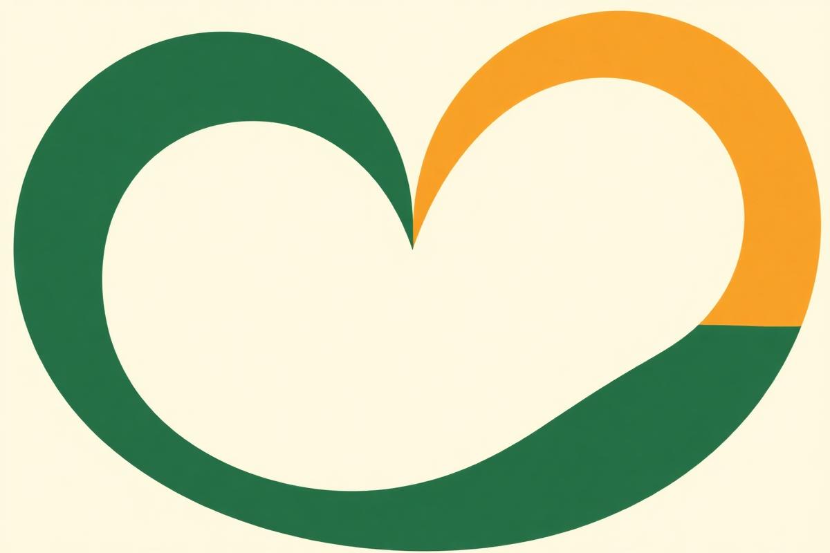 Abstract road curving into a heart shape